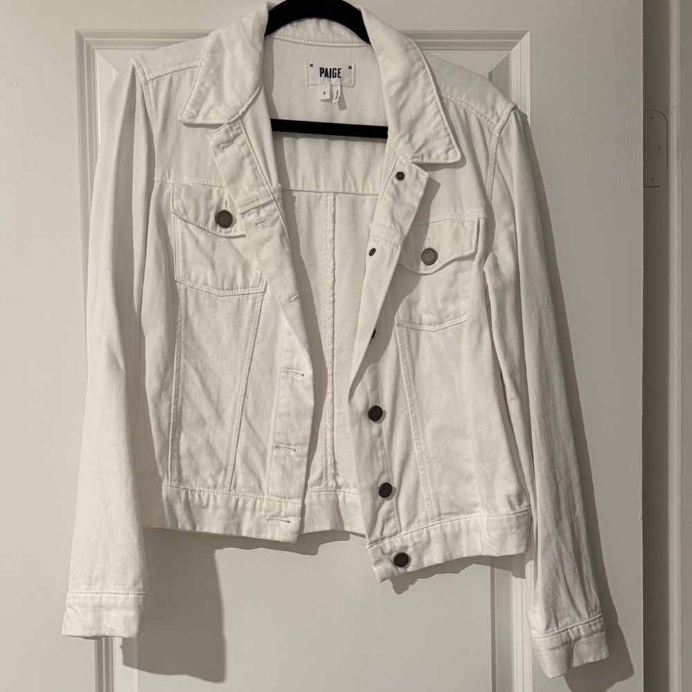 Paige White Denim Jean Jacket size Small